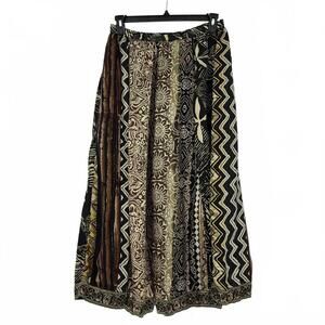 Chico's Silk Patchwork Maxi Skirt with Sequins